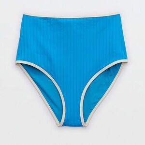AERIE WIDE RIB HIGH WAISTED BIKINI BOTTOM
